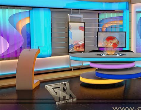 Lahore Rang News Room On Behance Tv Set Design Tv Design Studio