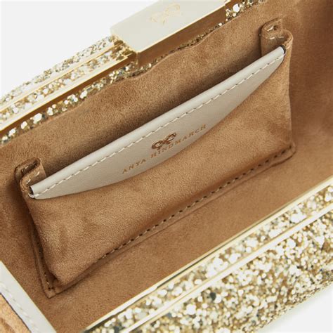 Anya Hindmarch Womens Marano Glitter Clutch Bag Gold