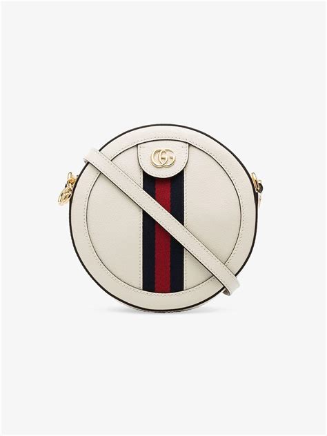 Gucci Ophidia Mini Round Shoulder Bag In White Lyst