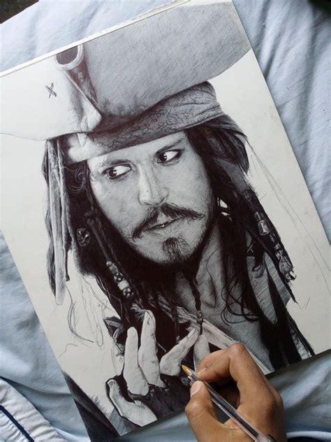 Johnny Depp Ballpoint Drawing Jack Sparrow Johnny Depp Johnny
