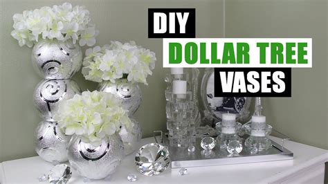 Diy Dollar Tree Glam Vases Diy Floral Home Decor Youtube