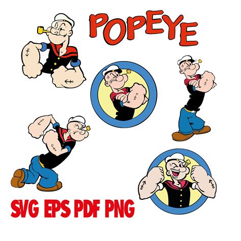 Svg Popeye Sailor Popeye Svg Cartoon Clipart Svg Clipart Etsy