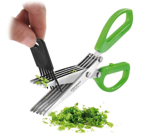 5 Blade Stainless Steel Herb Scissors Vegetable Kitchen Multi Purpose