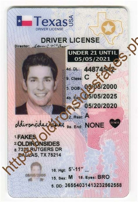 Oldironsidesfakes Ph Texas Driver Licensenew Tx U21 2020