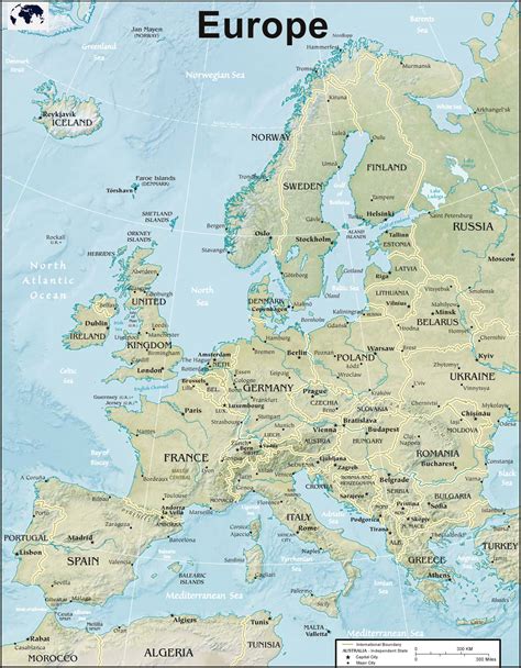 Physical Map Of Europe Labeled Blank World Map