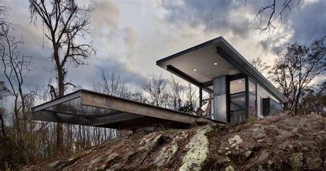 Cantilevered Hammock Completes The Off Grid Lost Whiskey Cabin By