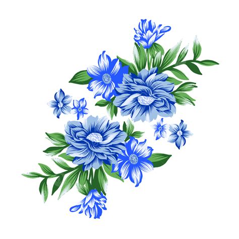 Bunga Biru Biru Bunga Elegan Natiral Png Transparan Clipart Dan File