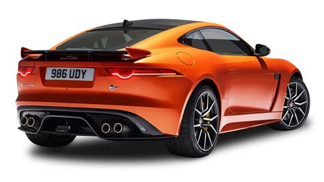 Orange Jaguar F Type Svr Coupe Back View Car Png Image Purepng Free