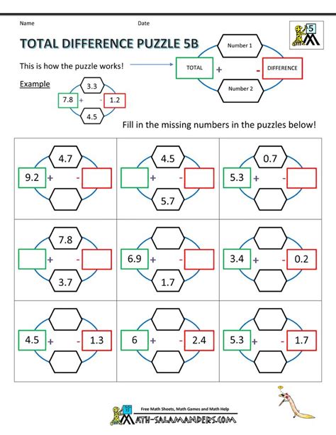 19 Best Fifth Grade Math Puzzles Images On Pinterest