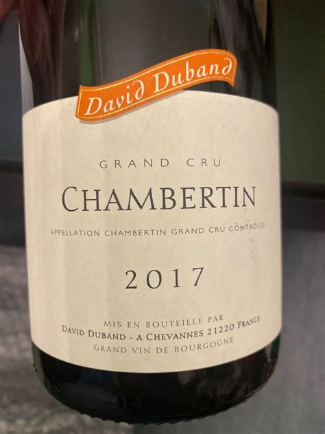 2020 David Duband Chambertin France Burgundy Côte De Nuits