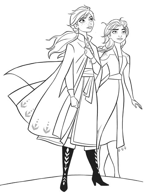 Frozen 2 Elsa And Anna Coloring Pages