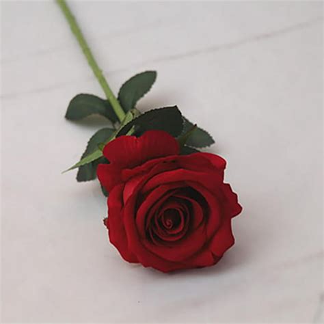 Artificial Roses Flowers Realistic Blossom Roses Real Touch Silk Rose Single Fake Flower Long
