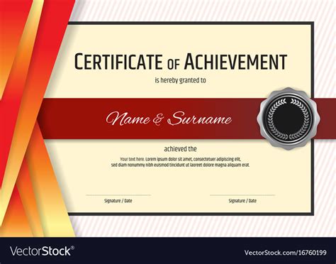 Luxury Certificate Template With Elegant Border Vector Image