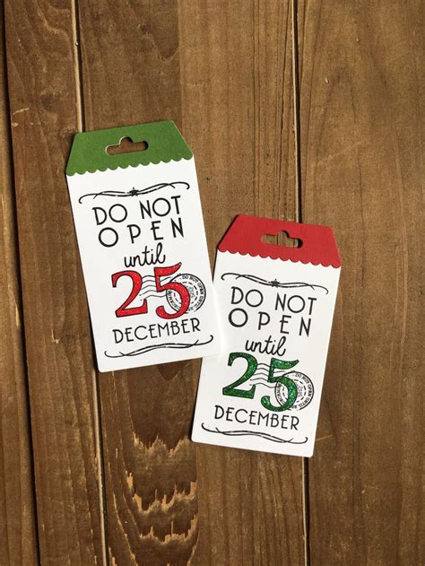 Christmas Tag 6do Not Open Until December 25holiday Etsy Santa