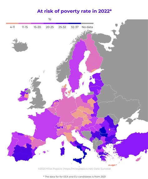 Milos Popovic On Twitter My New Map Shows At Risk Of Poverty By Nuts