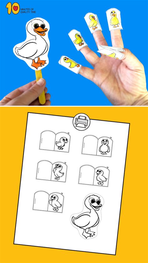 Five Little Ducks Finger Puppets Farm Theme Preschool Activities