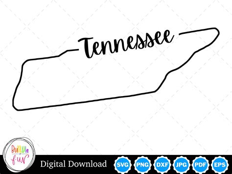 Tennessee State Outline Design Tennessee Png Tennessee Svg Etsy