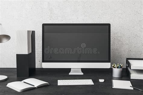 Creative Designer Desktop Mockup Editorial Stock Photo Illustration