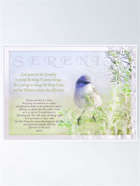 Serenity Prayer Poster For Sale By Hollyk Redbubble