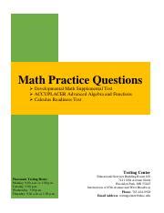 MathStudyPacket Pdf Math Practice Questions Developmental Math