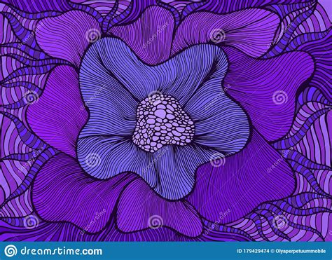 Amazing Colorful Fantasy Blooming Flower Violet Shades Color Bohemian