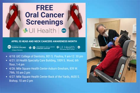 Free Oral Cancer Screenings University Of Illinois Cancer Center