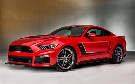 Download Wallpaper 2560x1600 2015 Ford Mustang Red Supercar Side View