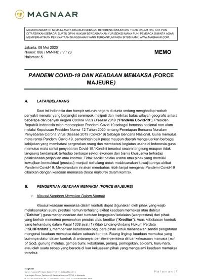 Top PDF Yurispridensi Dan Putusan MA Mengenai Force Majeure 123dok Com
