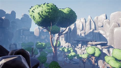 Stylized Forest Trees And Rocks In Environments Ue Marketplace