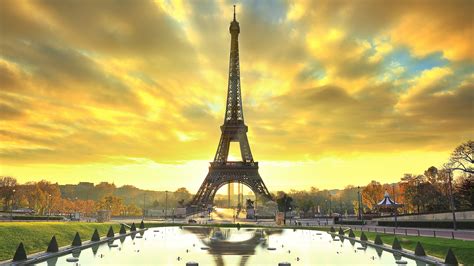 Eiffel Tower Paris With Cloudy Sky Background Hd Travel Wallpapers Hd
