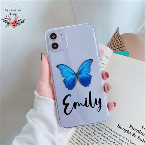Blue Butterfly Iphone 11 Pro Max Case Clear Iphone Xs Max Case Etsy