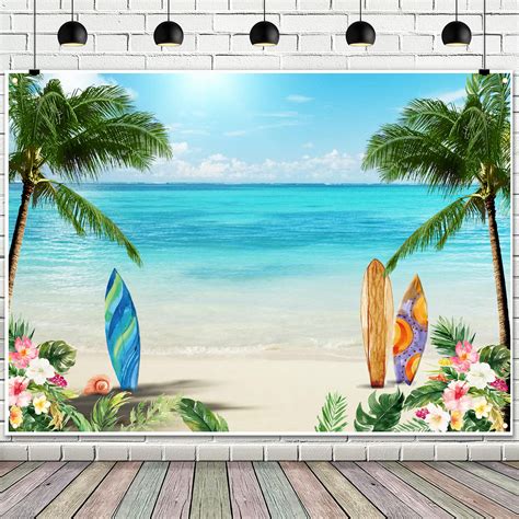 Buy ZWARMY Summer Tropical Beach Photography Backdrop 7 X 5ft