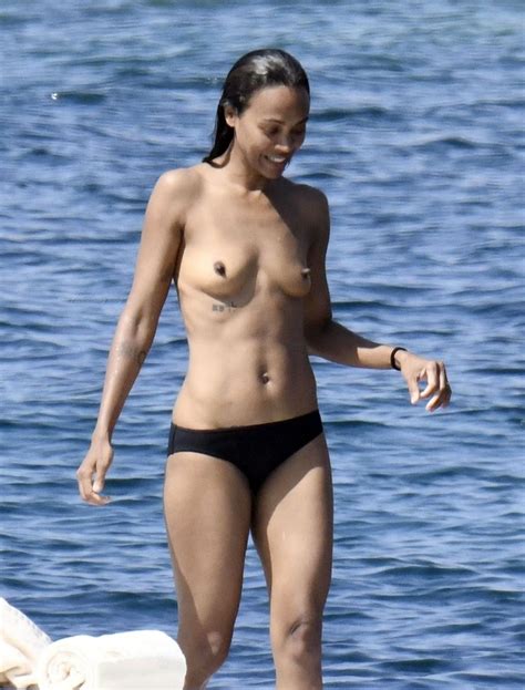 Marvels Guardians Of The Galaxy Actress Zoe Saldana Shows Her Nude Tits In Sardinia