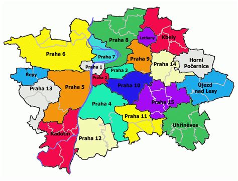 Mapa Prahy Obvody Mapa