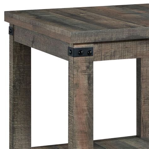 Signature Design By Ashley Hollum End Table In Rustic Brown Nfm