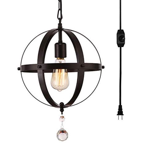 Hmvpl Industrial Plug In Spherical Pendant Lights With 164ft Hanging