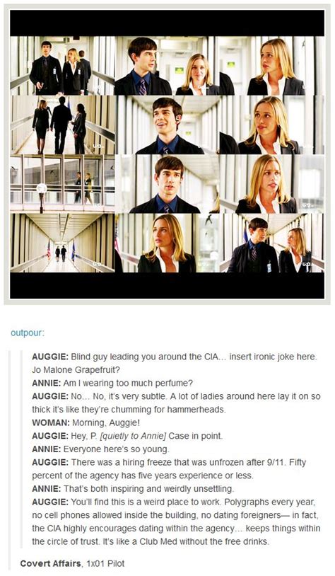 Covert Affairs Auggie Giving Annie Her Intro To The Cia In The Shows
