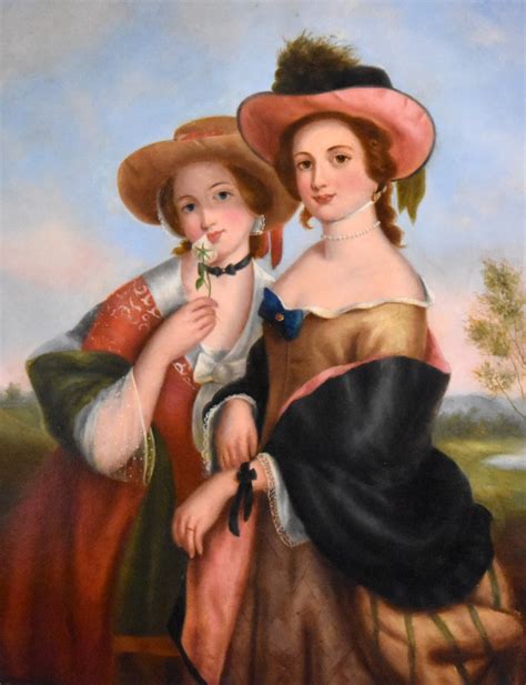 Victorian Oil Painting Of Two Ladies 707974 Uk