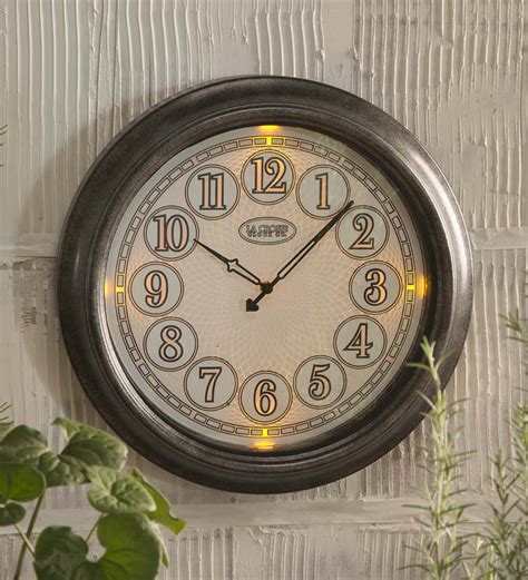 18 Indooroutdoor Lighted Wall Clock Wind And Weather
