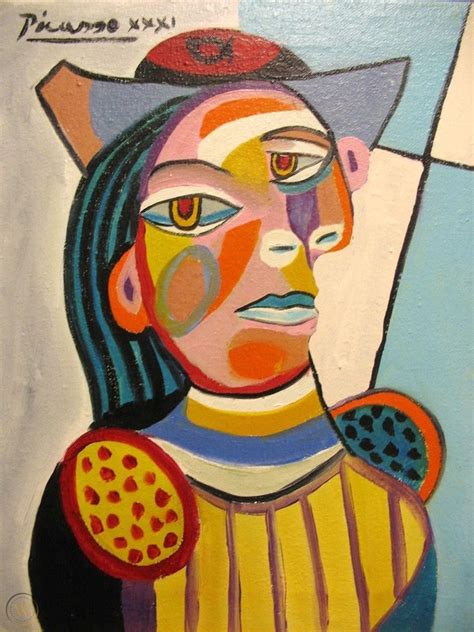 Pablo Picasso Original Painting On Canvas Drawing Signed Coa Cubist Era