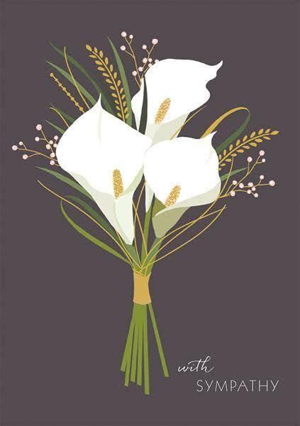 Calla Lillies Sympathy Card Flower Illustration Calla Lily Lily Images
