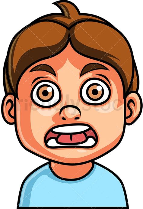Little Boy Shocked Face Cartoon Vector Clipart Friendlystock