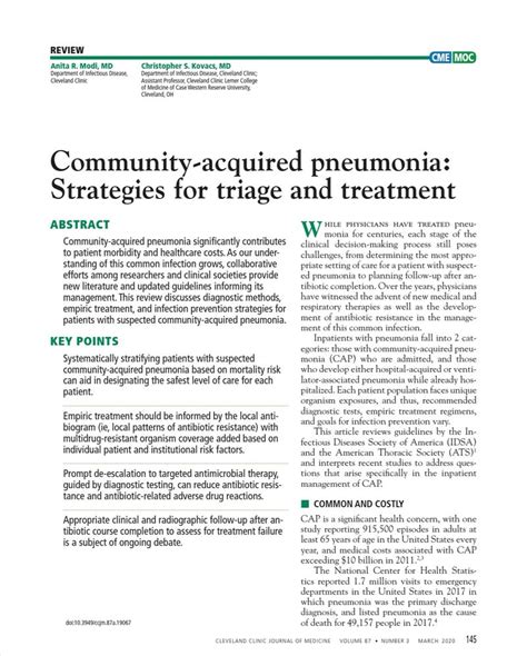 Community Acquired Pneumonia Strategies For