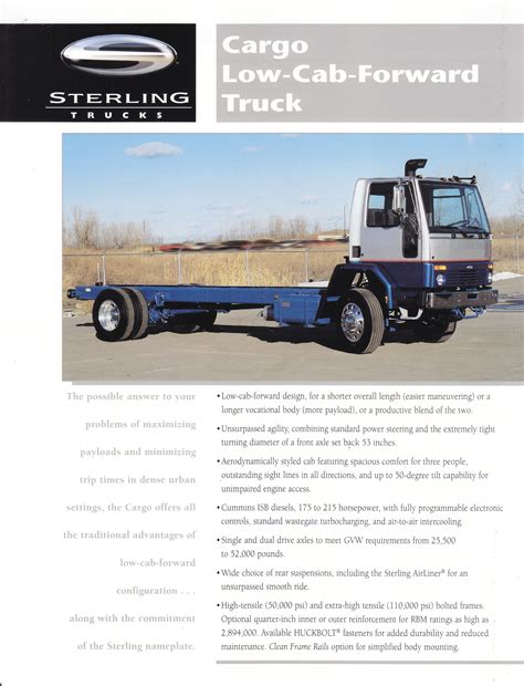 Sterling Cargo Low Cab Forward Truck Leaflet Usa 1 98 Commercial