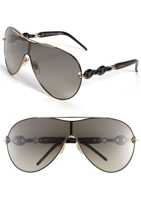 gucci aviator sunglasses in black black rose gold lyst