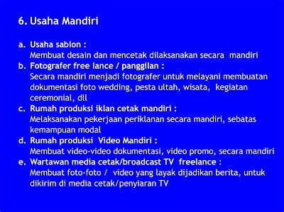 Ruang lingkup statistik deskriptif antara lain yaitu penyajian data, pengukuran tendensi sentral, pengukuran variabilitas. DKV SMKN 9 BANDUNG: RUANG LINGKUP PEKERJAAN DKV