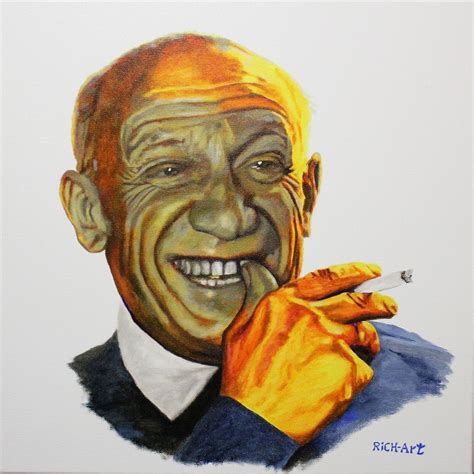 Happy Pablo - Pablo picasso portrait, Malerei von RiCH-ARt bei KunstNet
