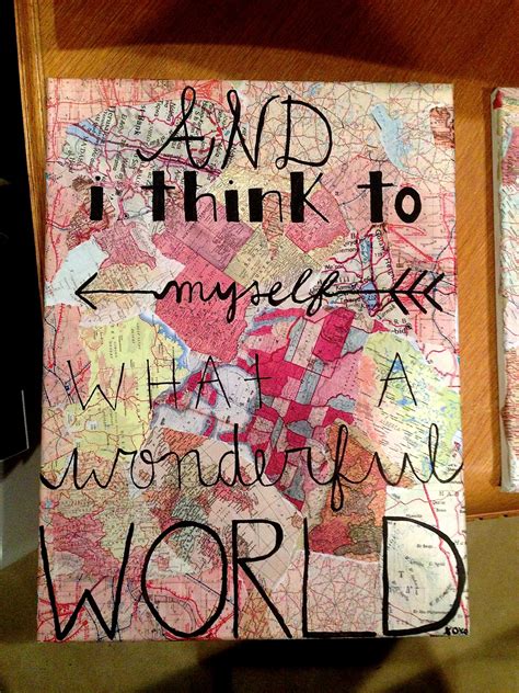 And I Think To Myself What A Wonderful World Canvas Art Journal Art