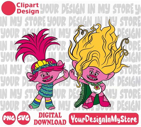 37 Bundle Clipart Trolls Png And Svg Birthday Trolls 3 Design Birthday