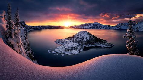 Hd Wallpaper Crater Lake National Park Oregon Usa Formed By The